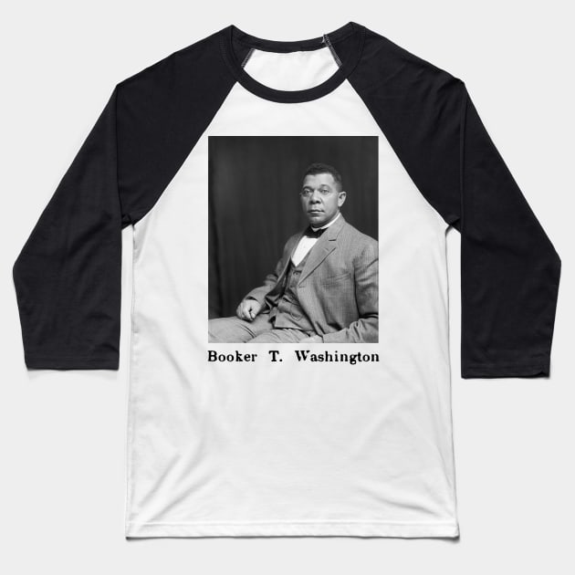 Booker T. Washington Portrait Baseball T-Shirt by Soriagk